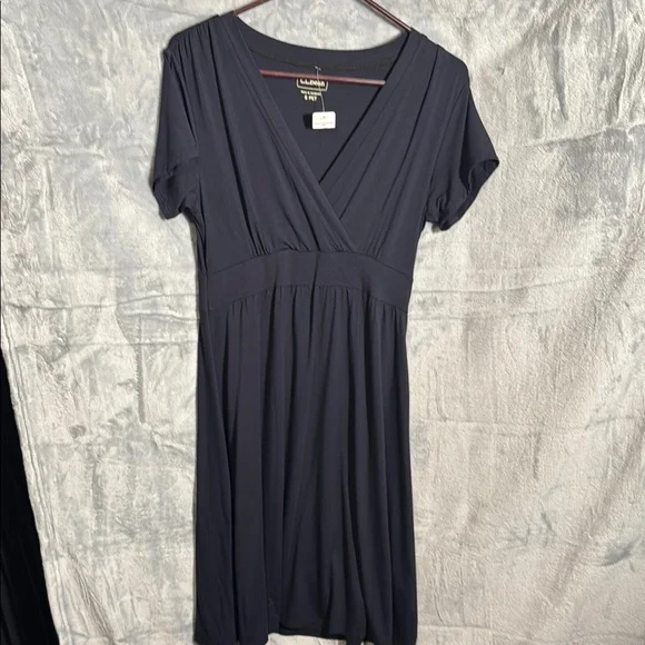 L.L. Bean | Dresses | Nwt Llbean Summer Knit Dress Black Womens Size Small  Petite Midi Length | Poshmark